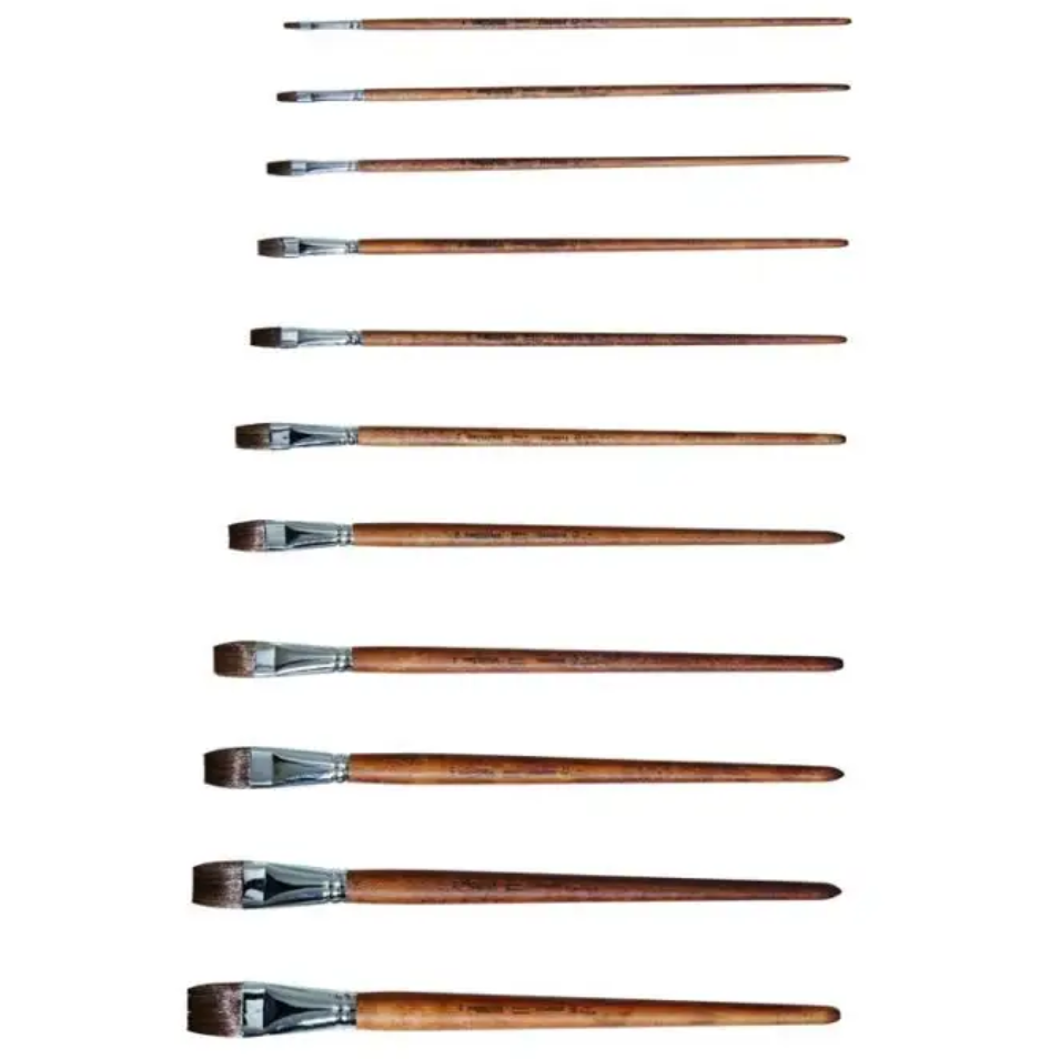 Paint Brush Synthetic Cow Hair - Flat Tip