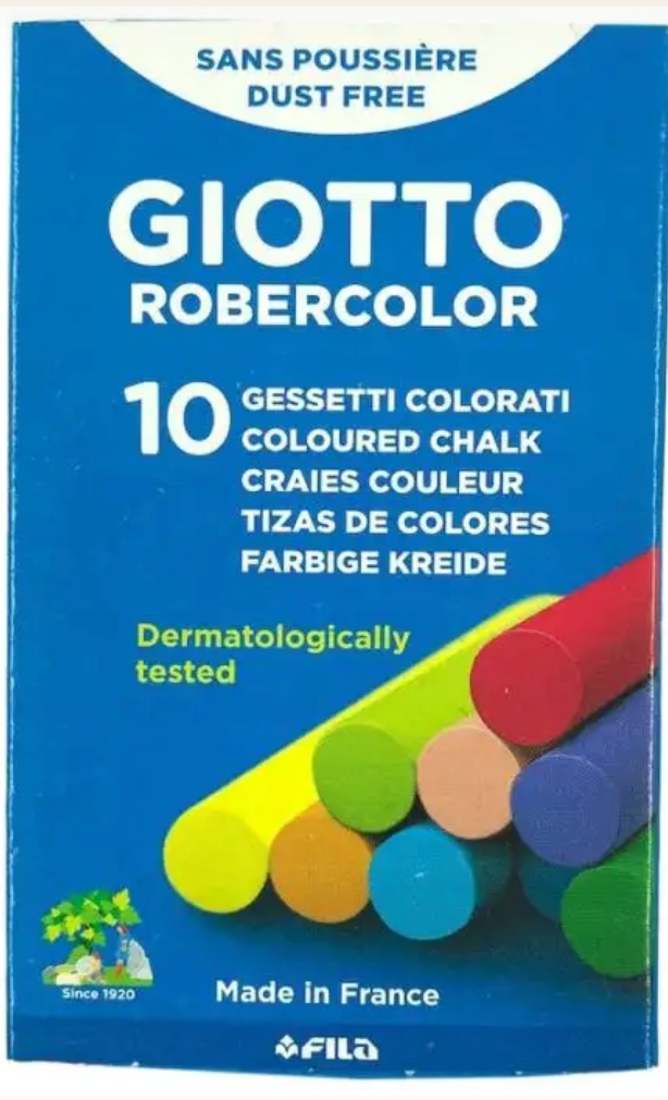 Giotto 10 colors anti-dust chalkboard chalk 10 sticks