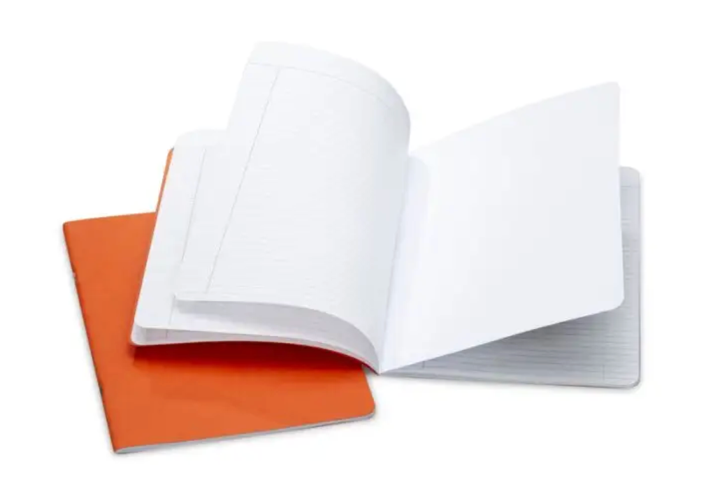 Staple Bd. Poetry Composition Books 8.3"x11.7" - 4 college ruled/1 blank page, Orange- 15115003