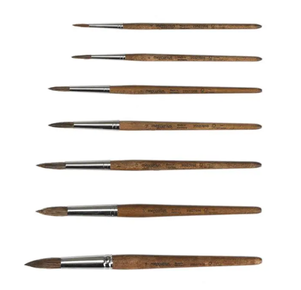 Paint Brush Cow Hair - Round Tip (asorted sizes)