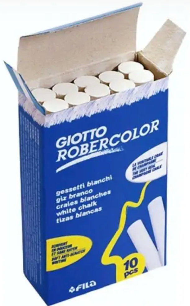 Giotto White Anti-Dust Chalkboard Chalk 10 pcs.