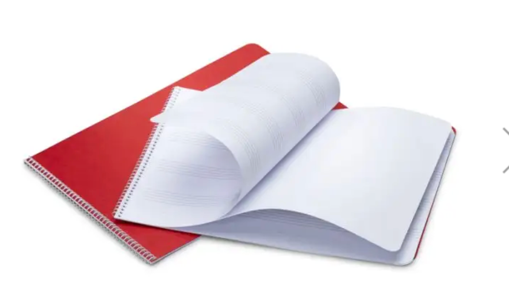 Red Music Books 11.7"x8.3" - spiral - landscape - lined/blank