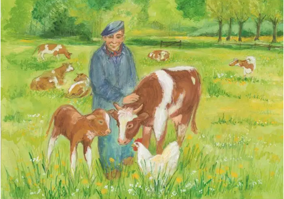 Cow with her Calf 1 postcard-95254465