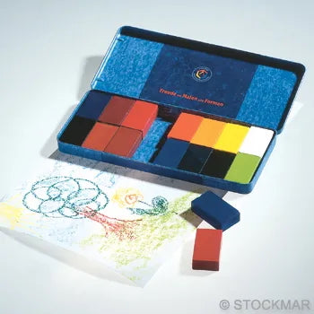 Stockmar Wax Block Crayons Tin Case - 16 assorted colors Art. 85035000