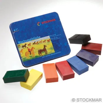 Stockmar Wax Block Standard Asst. Crayons Tin Case - 8 assorted colors-85034000