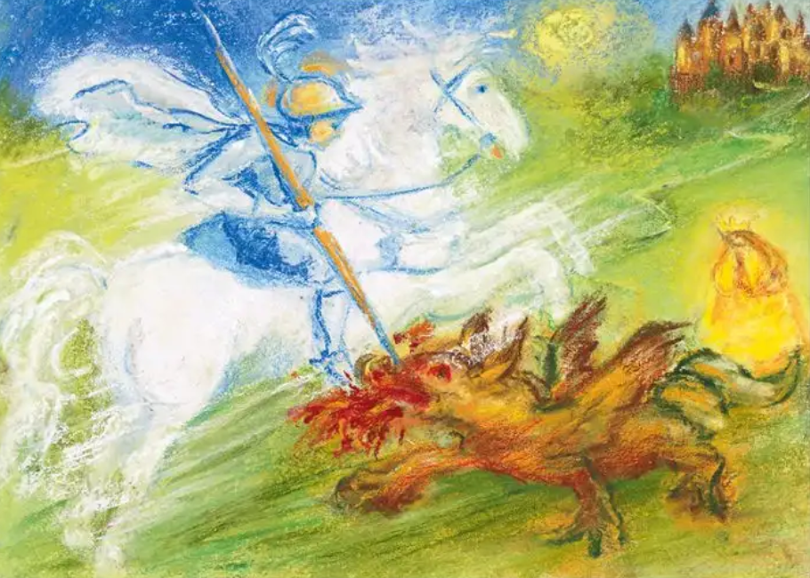 Marjan van Zeyl Postcards - 1 card- St. George subdues the Dragon-95254338