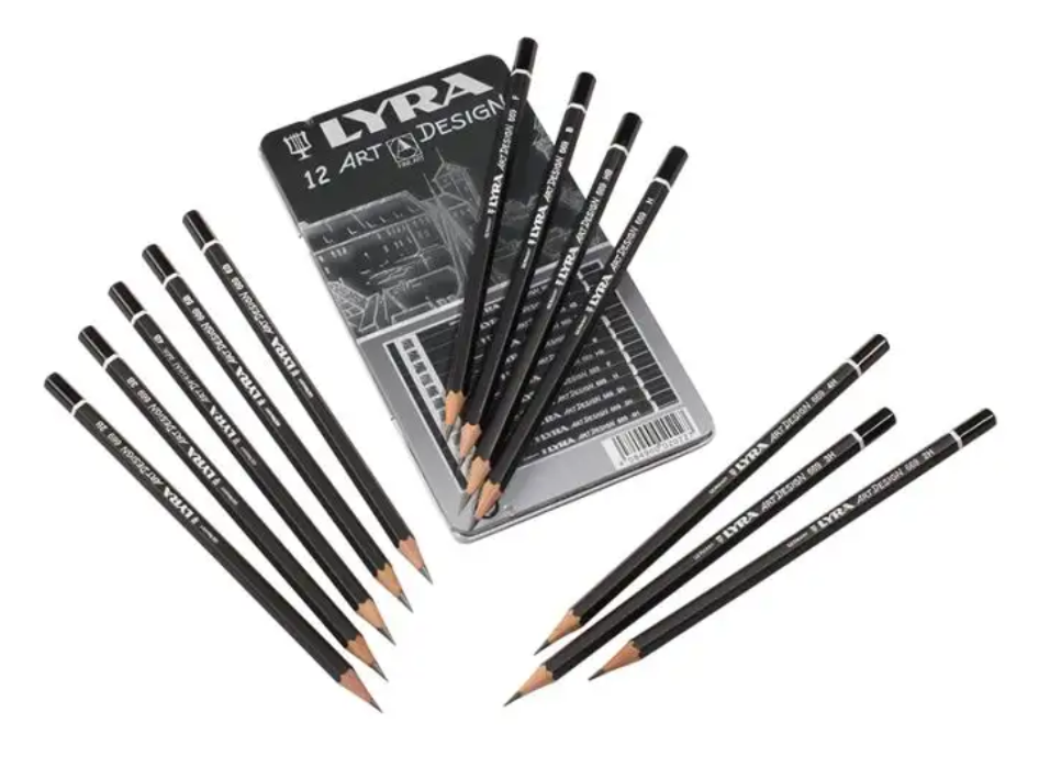 Lyra Rembrandt Art Specials Lacquered Pencils 6B-4H Box - 12 Assorted -