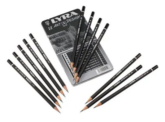 Lyra Rembrandt Art Specials Lacquered Pencils 6B-4H Box - 12 Assorted -