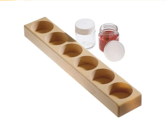 Wooden Holder for 6 glass paint jars (50ml) jars Not included