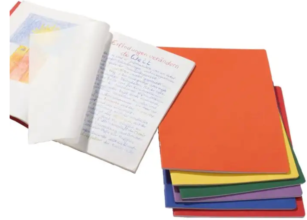 Staple Bd.Main Lesson Book 9.45"x12.6" -  - portrait - w/onion skin