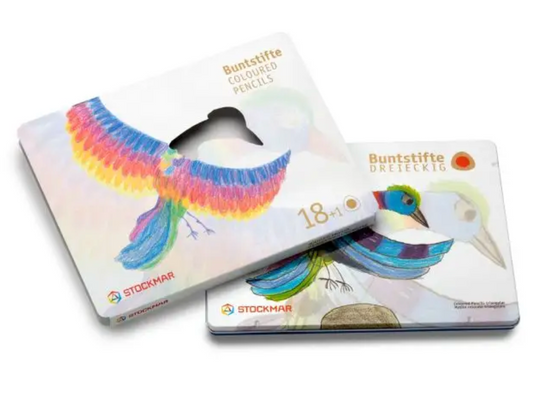 Stockmar Triangular Coloured Pencil Set - 18 assorted colors + graphite pencil
