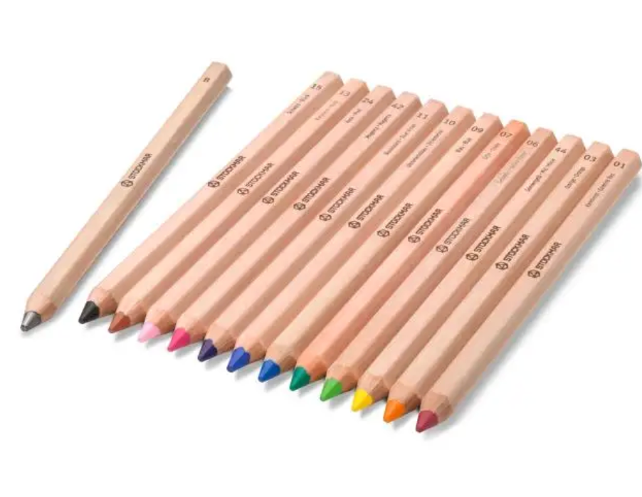 Stockmar Hexagonal Coloured Pencil Set - 12 assorted colors + graphite pencil Art. 85094112