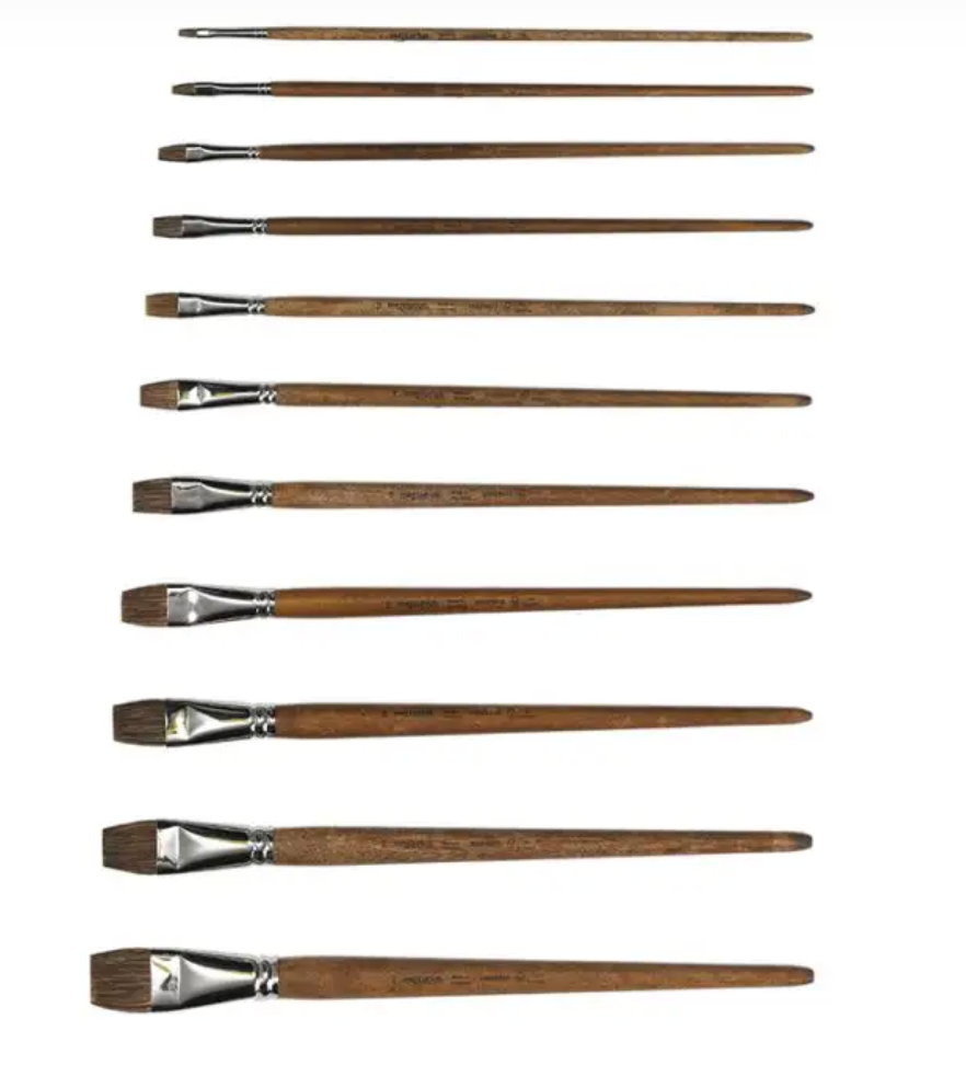 Paint Brush Cow Hair - Flat Tip