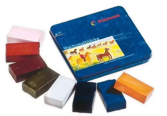 Stockmar Wax Block Crayons Supplementary Tin Case - 8 assorted colors Art. 85035100