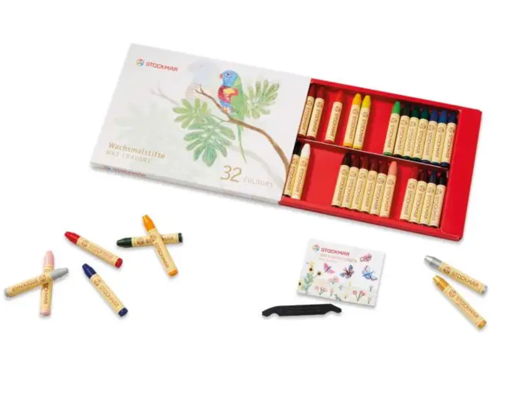 Stockmar Wax Stick Crayons Box - 32 assorted colors- 85032320