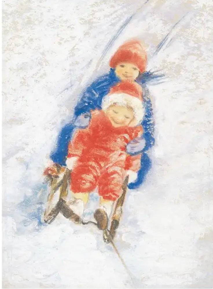 Sledding  card 1 pc-95254318