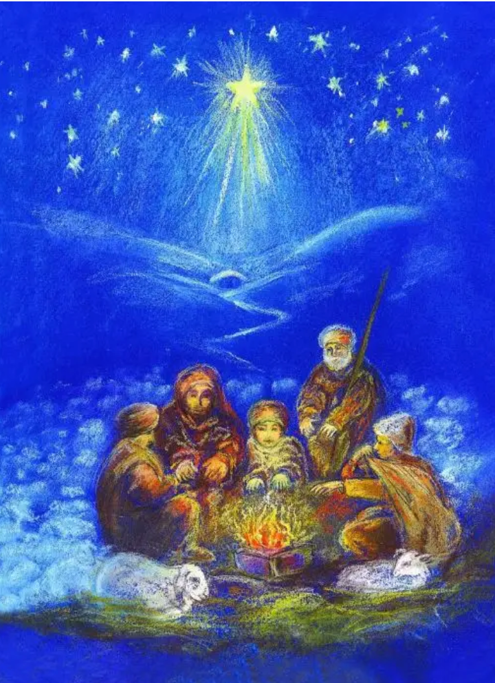 Shepherds in Cold Winternight 1 card-95254469