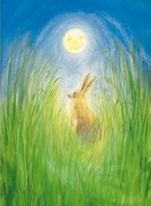 Rabbit and Moon  Postcard Marjan van Zeyl - 95254342