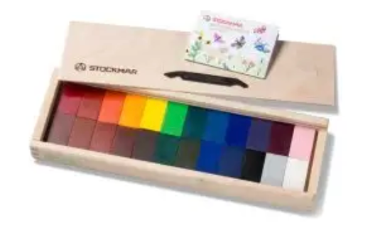 Stockmar Wax Block Crayons Wooden Box - 24 assorted colors Art. 85035600